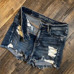 American Eagle High V-Rise Shortie Denim Shorts